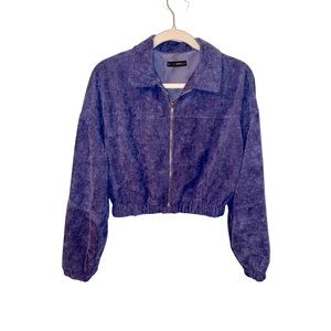 Blue Corduroy Crop Jacket